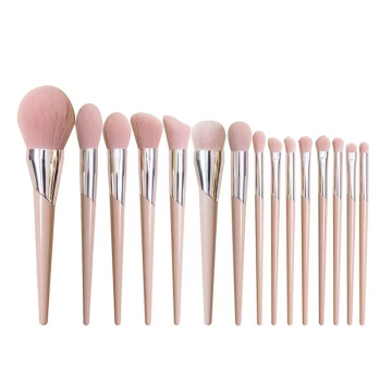 A set of 15 makeup brushes